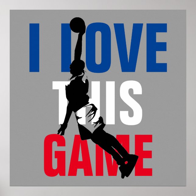 Affiches J'Aime Ce Jeu Basketball Motivationnel (Devant)