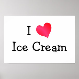 Affiches J'Aime La Crème De Glace