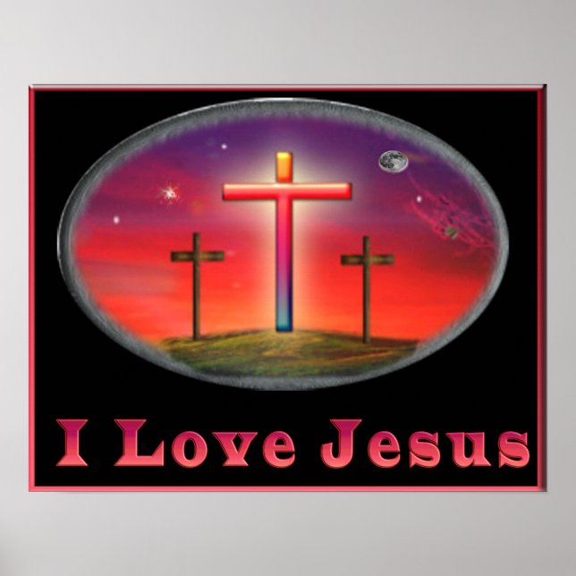 Affiches J'aime l'affiche de chrétien de Jésus (Devant)
