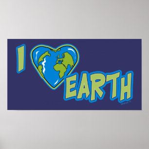 Affiches J'aime l'affiche de la terre