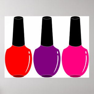 Affiches J'aime l'art pourpre rose rouge de vernis à ongles
