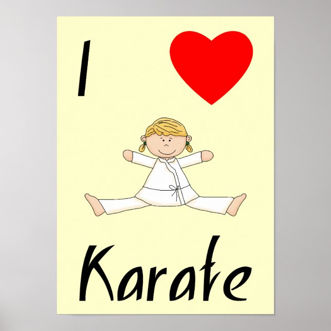 Affiches J'aime le karaté (Devant)