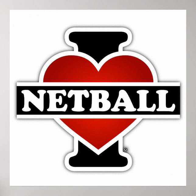 Affiches J'aime le Netball (Devant)