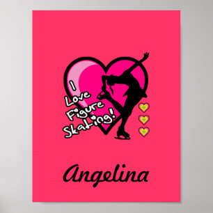 Affiches J'aime le patinage artistique - ajoutez l'affiche