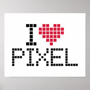 Affiches J'aime le pixel