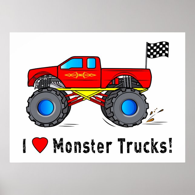 Affiches J'Aime Les Camions Monster ! (Devant)
