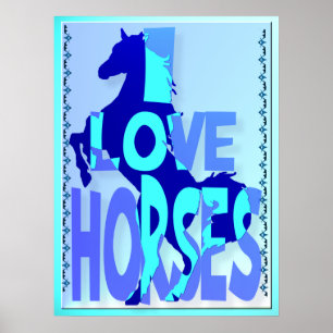 Affiches J'aime les chevaux