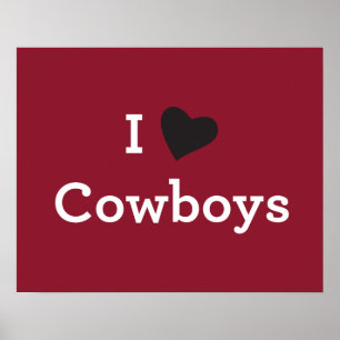Affiches J'aime les cowboys