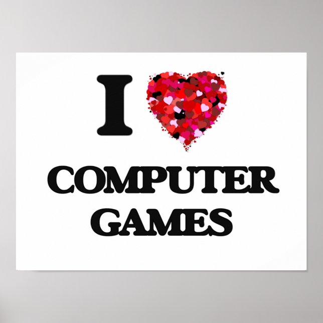 Affiches J'aime les jeux informatiques (Devant)