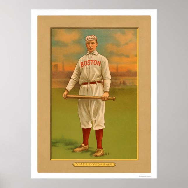 Affiches Jake Stahl Red Sox Baseball 1911 (Devant)
