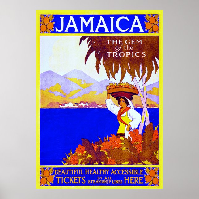 Affiches Jamaïque ~ Vintage voyage Canvas. (Devant)