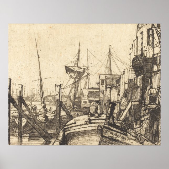 Affiches James Abbott McNeill Whistler - Limehouse (Devant)