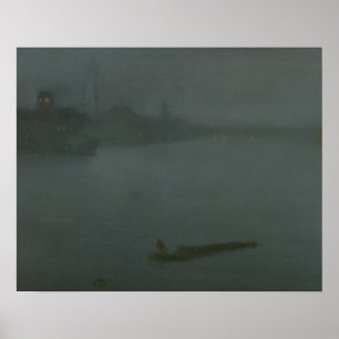Affiches James Abbott McNeill Whistler - Nocturne en bleu