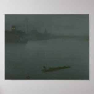 Affiches James Abbott McNeill Whistler - Nocturne en bleu