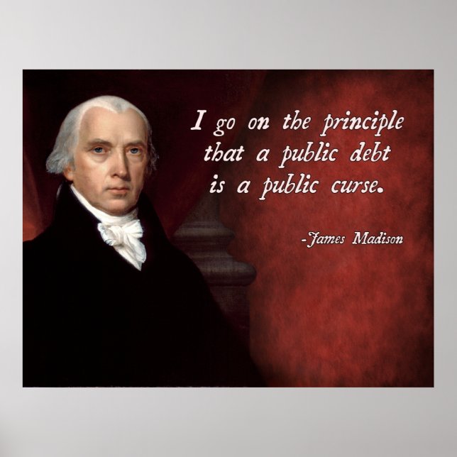 Affiches James Madison Citation de dette (Devant)