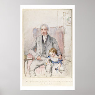 Affiches James Wyatt avec sa grande fille Mary, Ancien Chi