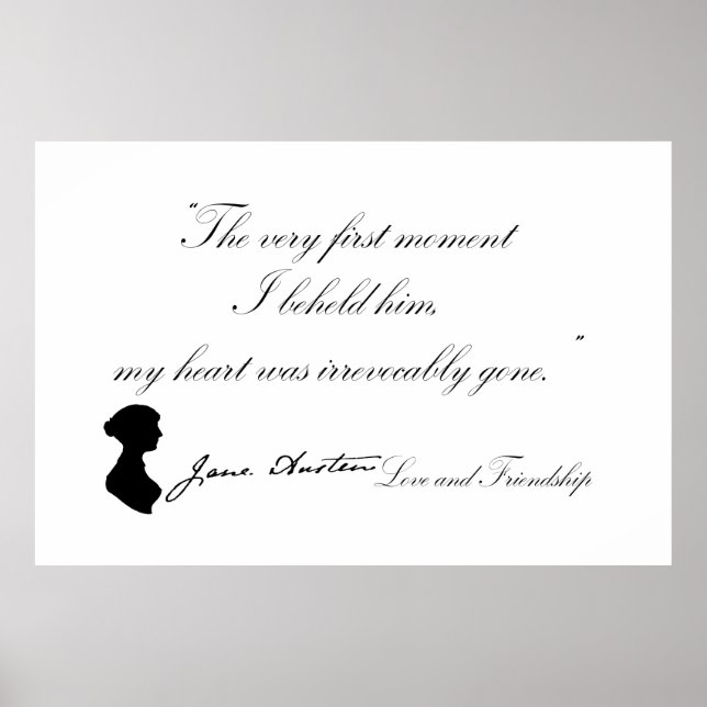 Affiches Jane Austen Citation Amour et amitié (Devant)
