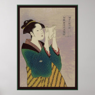 Affiches Japanese Woman Reading Letter