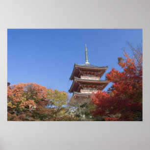 Affiches Japon, Kyoto, Pagode en couleur d'automne