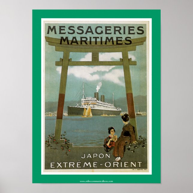 Affiches Japon Messegeries "Extrême-Orient" Maritimes (Devant)