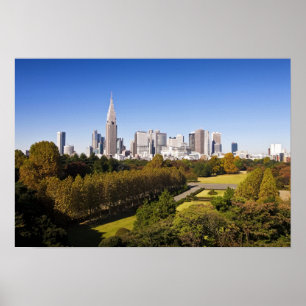 Affiches Japon. Tokyo. Skyline du quartier de Shinjuku et