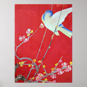 Affiches Japonais KIMONO Textile, Bluebird