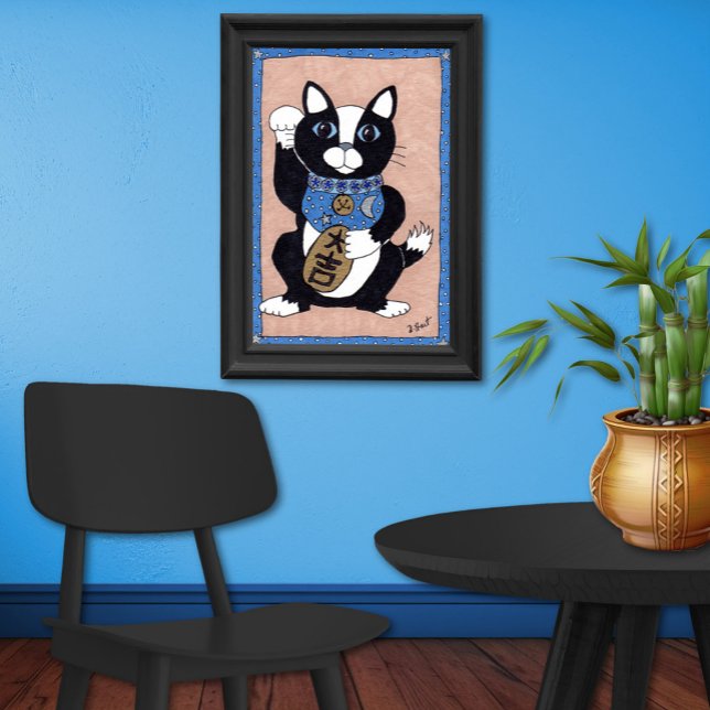 Affiches Japonais Lucky Tuxedo Chat Maneki Neko Art populai (Créateur téléchargé)