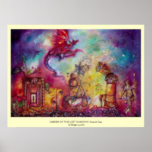 AFFICHES JARDIN DES OMBRES PERDUES -DRAGON ROUGE VOLANT