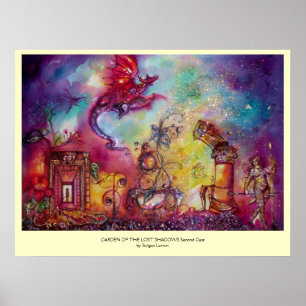 AFFICHES JARDIN DES OMBRES PERDUES -DRAGON ROUGE VOLANT