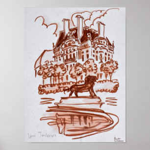 Affiches Jardin des Tuileries au Louvre Paris, France
