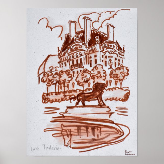 Affiches Jardin des Tuileries au Louvre | Paris, France (Devant)