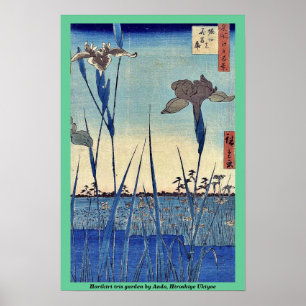 Affiches Jardin d'iris de Horikiri par Ando, Hiroshige