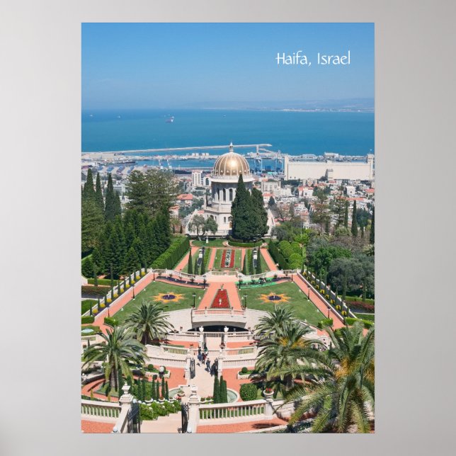 Affiches Jardins Bahá'í de Haïfa (Devant)