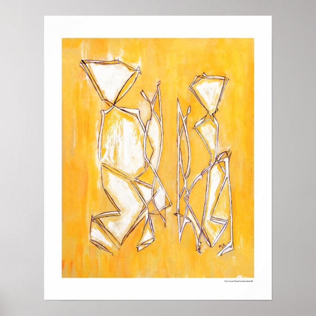 Affiches Jaune Abstrait Couple Home Décor 16x20 (Devant)