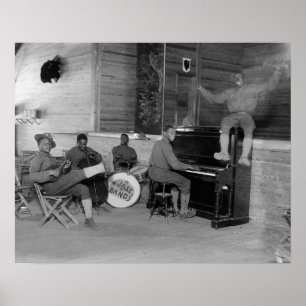 Affiches Jazz Band, 1918. Photo vintage