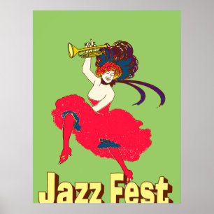 Affiches Jazz Fest Lady with Horn