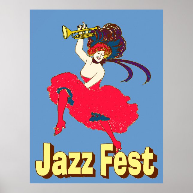 Affiches Jazz Fest Lady with Horn (Devant)