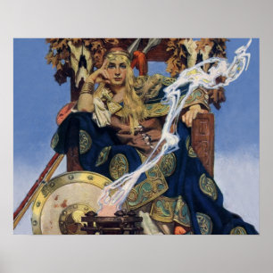 Affiches JC Leyendecker Reine Maeve Guerrière Celtique