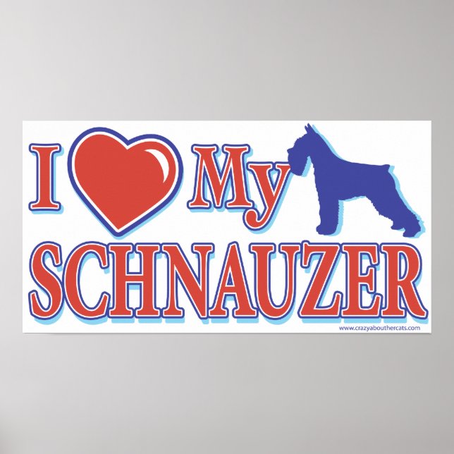 Affiches J'Coeur Mon Schnauzer (Devant)