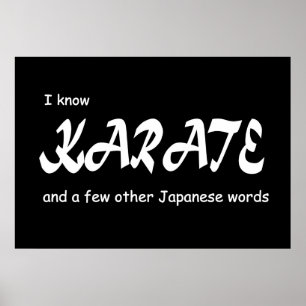 Affiches Je connais Karate et d'autres mots japonais. Drôle