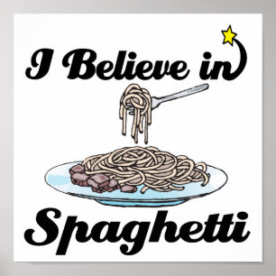 Affiches je crois aux spaghetti