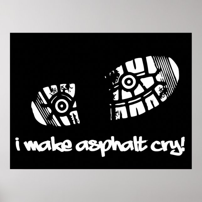 Affiches Je fais l'affiche de piste de cireur d'asphalte (Devant)