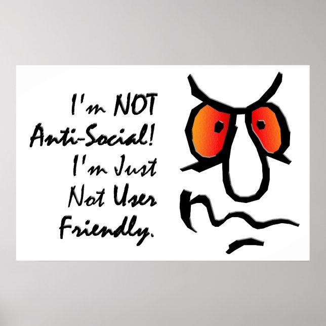 Affiches Je ne suis pas anti-social (2) (Devant)