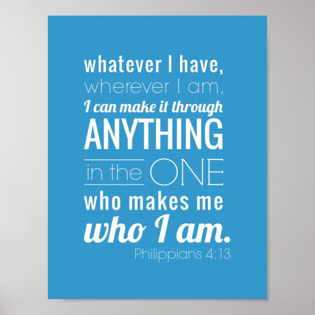 Affiches Je peux tout faire, Philippiens 4:13 (Devant)