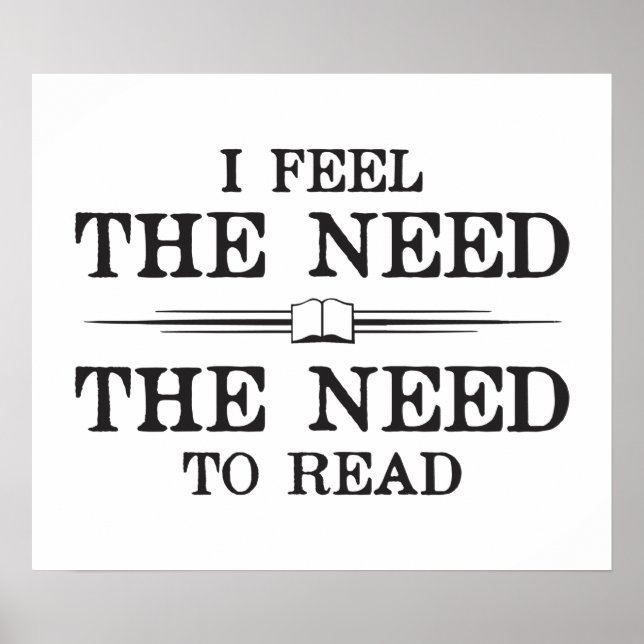 Affiches Je ressens le besoin de lire (Devant)