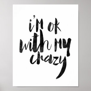 Affiches Je suis bien avec mon fou