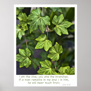 Affiches Je suis la citation de 15:5 de John d'affiche de