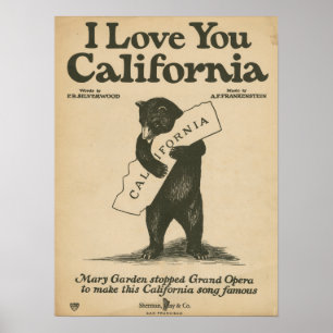Affiches Je T'Aime Californie
