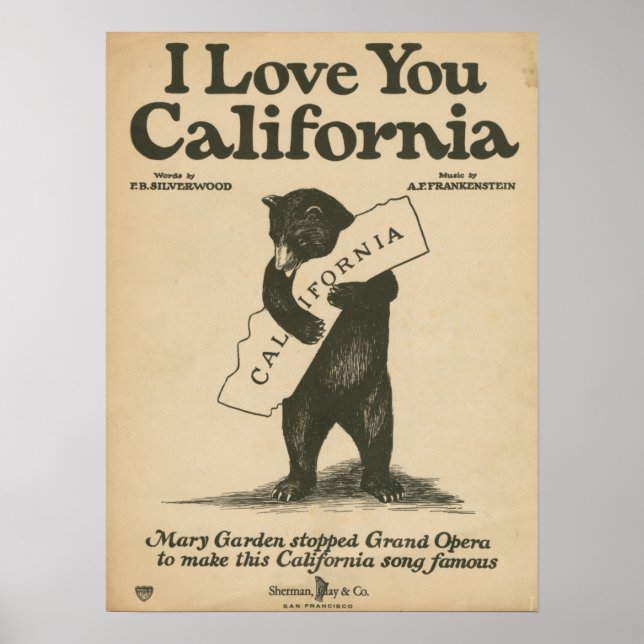 Affiches Je T'Aime Californie (Devant)