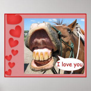 Affiches "Je t'aime" copie de cheval personnalisable